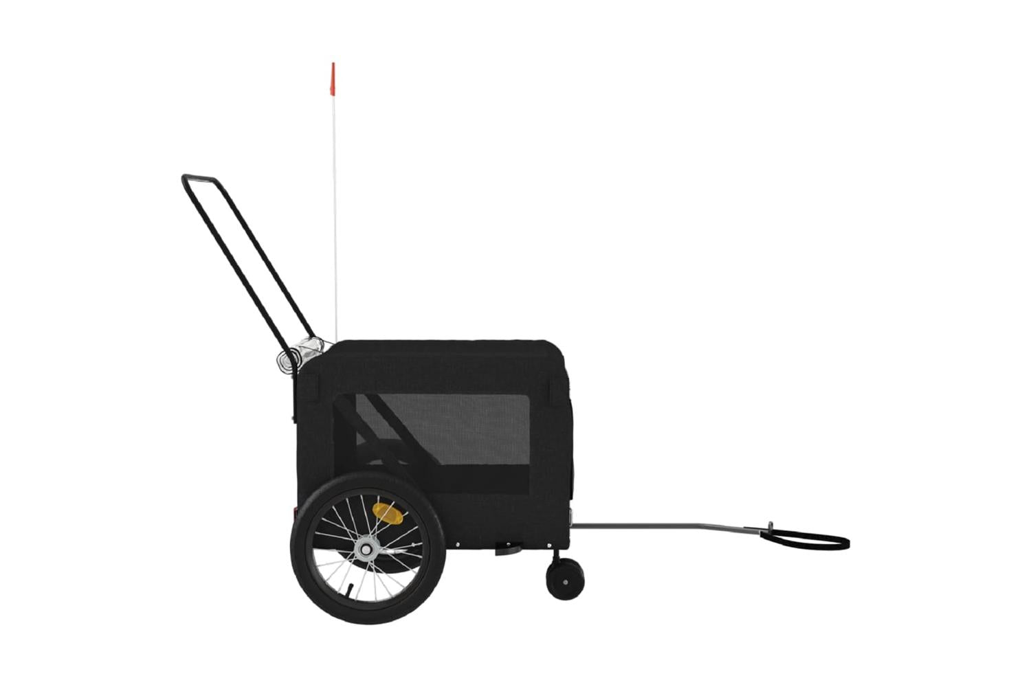 Vidaxl Pet Bike Trailer Black Oxford Fabric And Iron-7