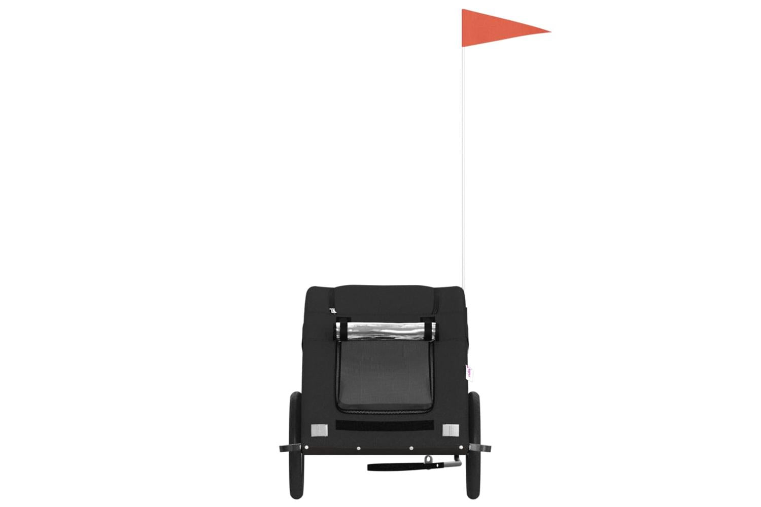 Vidaxl Pet Bike Trailer Black Oxford Fabric And Iron-4