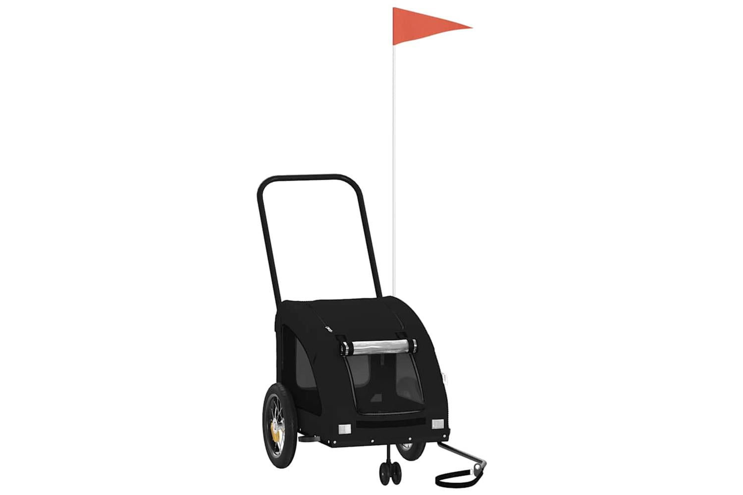 Vidaxl Pet Bike Trailer Black Oxford Fabric And Iron-2