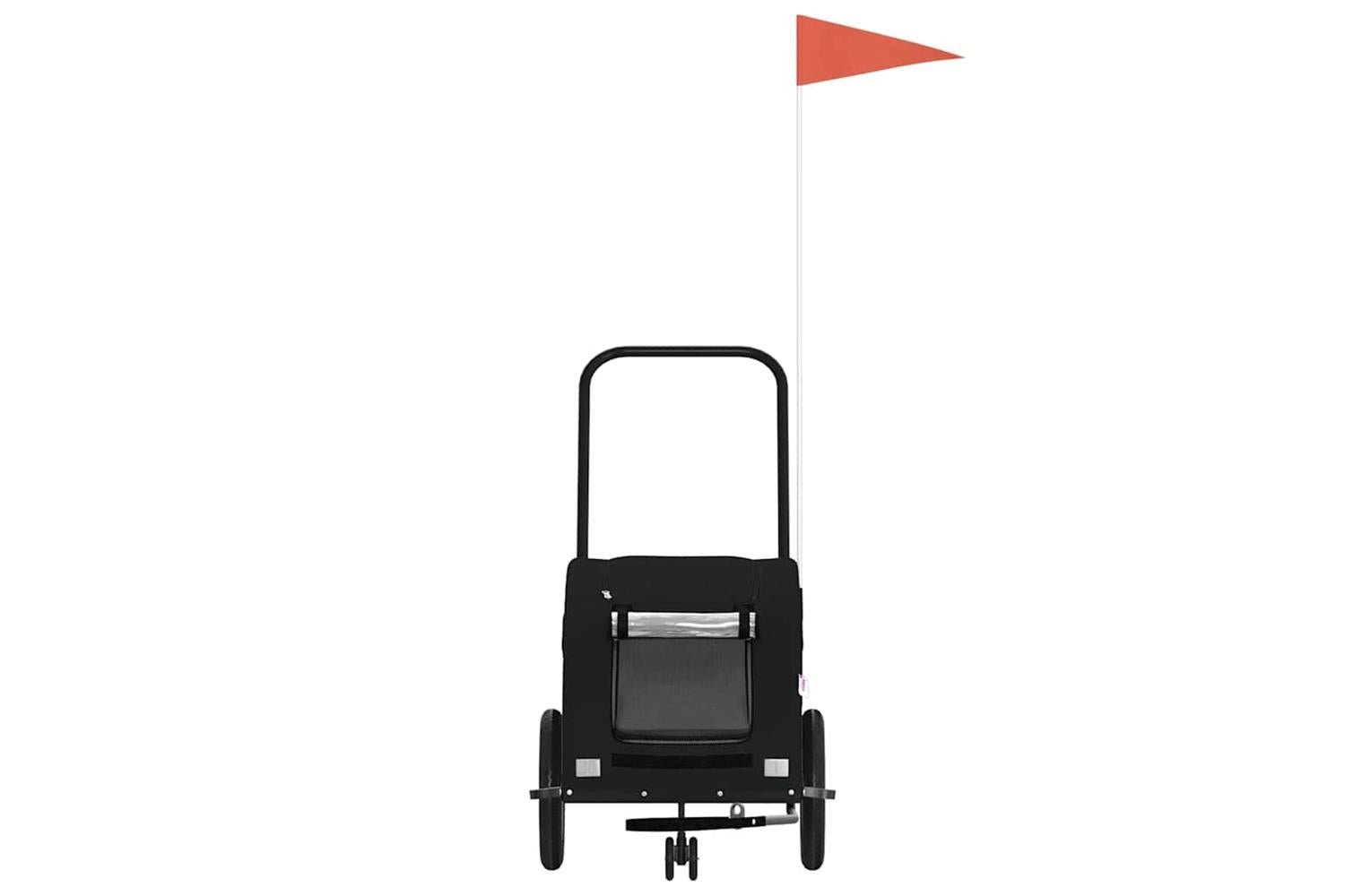 Vidaxl Pet Bike Trailer Black Oxford Fabric And Iron-4