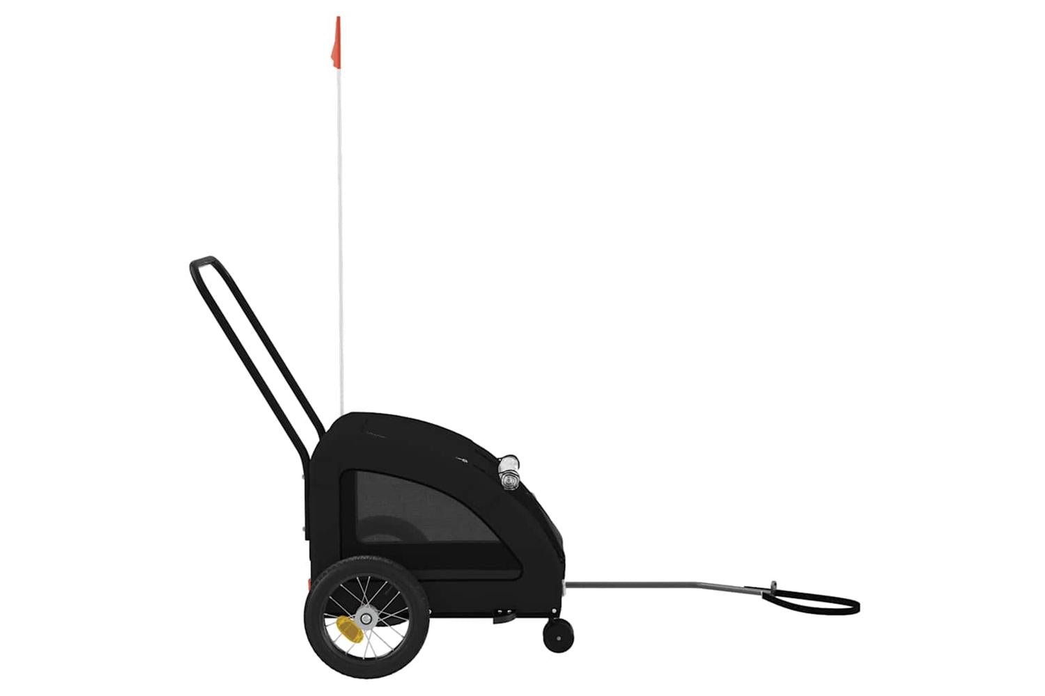 Vidaxl Pet Bike Trailer Black Oxford Fabric And Iron-6