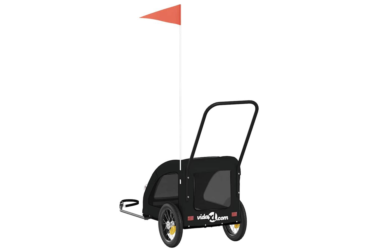 Vidaxl Pet Bike Trailer Black Oxford Fabric And Iron-8