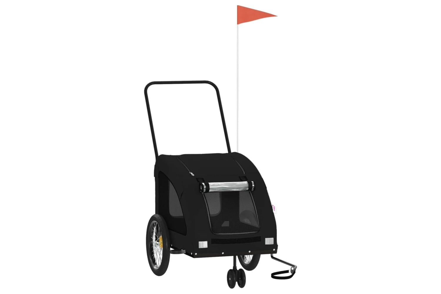 Vidaxl Pet Bike Trailer Black Oxford Fabric And Iron-2