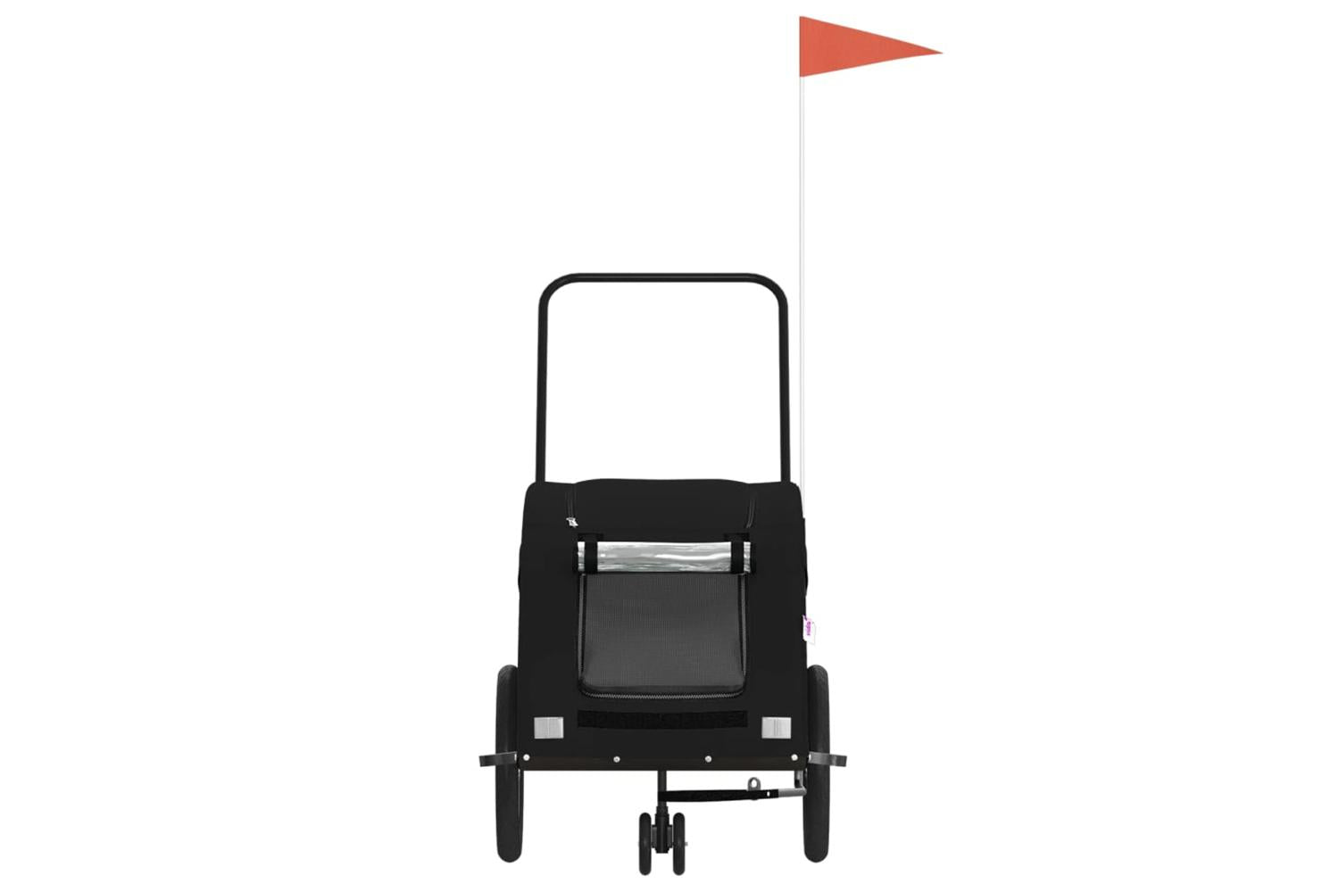 Vidaxl Pet Bike Trailer Black Oxford Fabric And Iron-4
