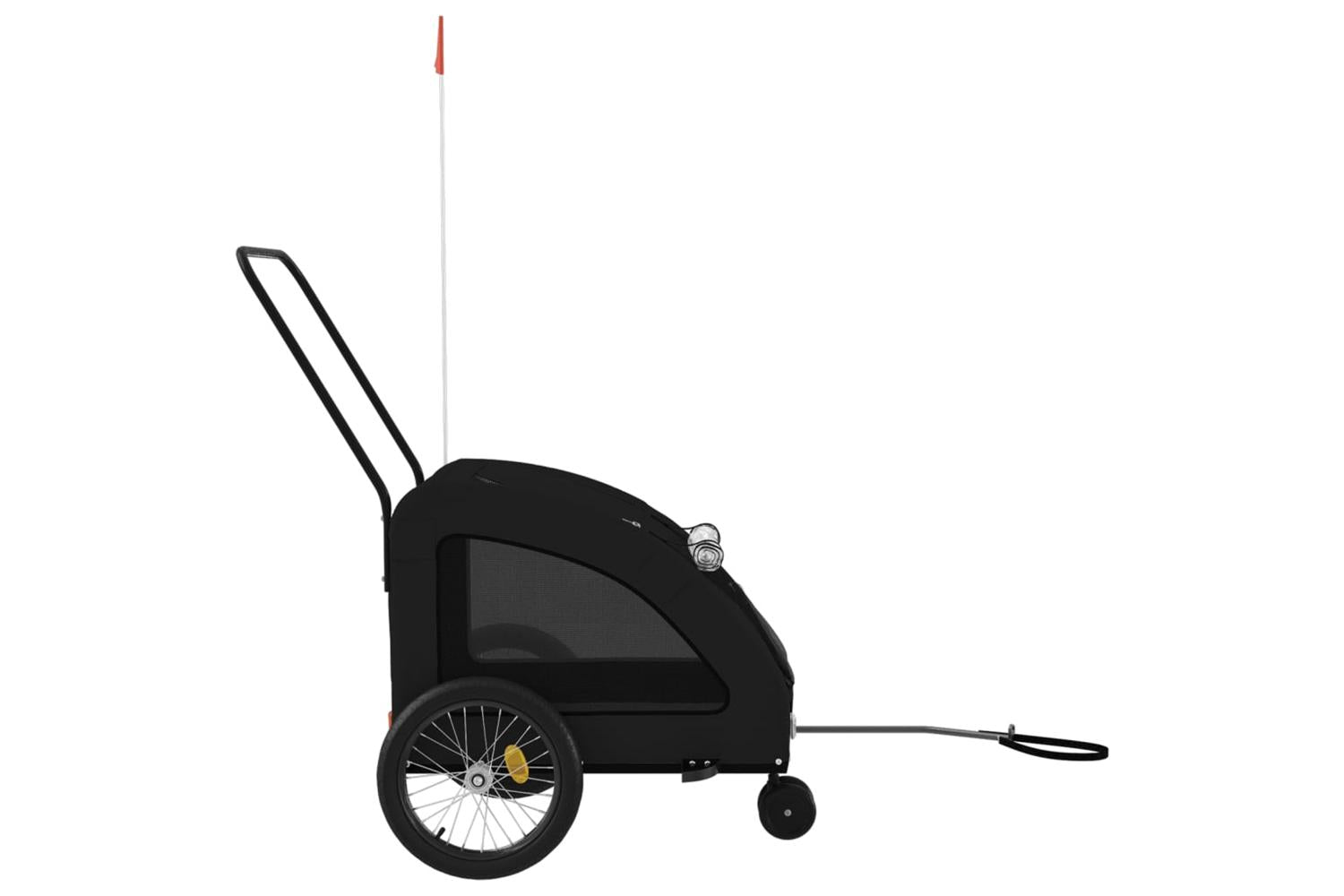 Vidaxl Pet Bike Trailer Black Oxford Fabric And Iron-6