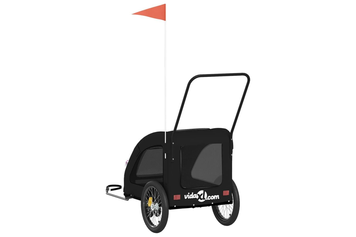 Vidaxl Pet Bike Trailer Black Oxford Fabric And Iron-8