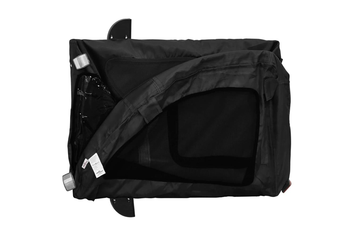 Vidaxl Pet Bike Trailer Black Oxford Fabric And Iron-9