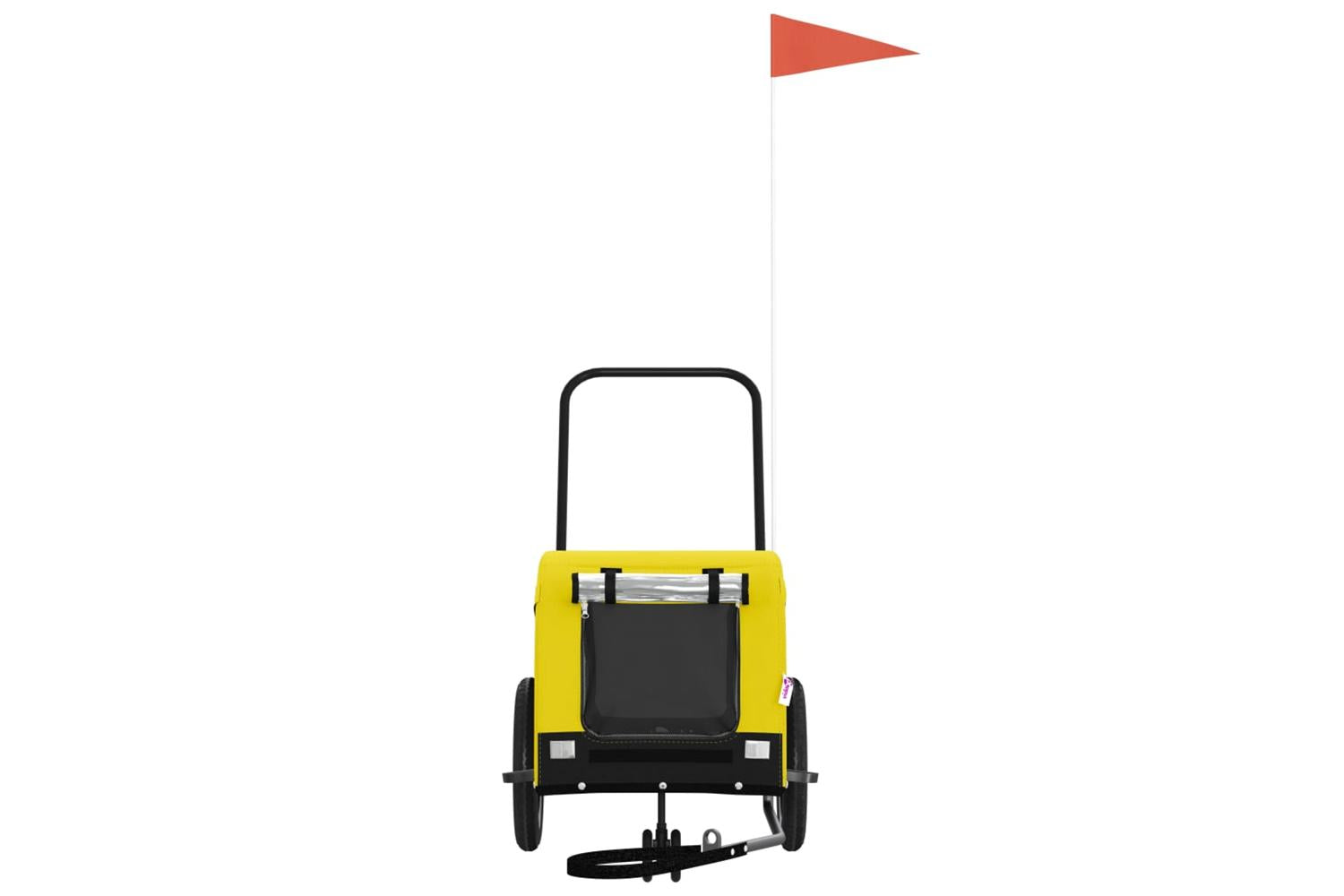 Vidaxl Pet Bike Trailer Yellow And Black Oxford Fabric And Iron-3