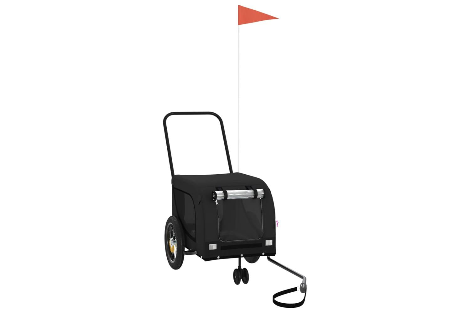 Vidaxl Pet Bike Trailer Black Oxford Fabric And Iron-2