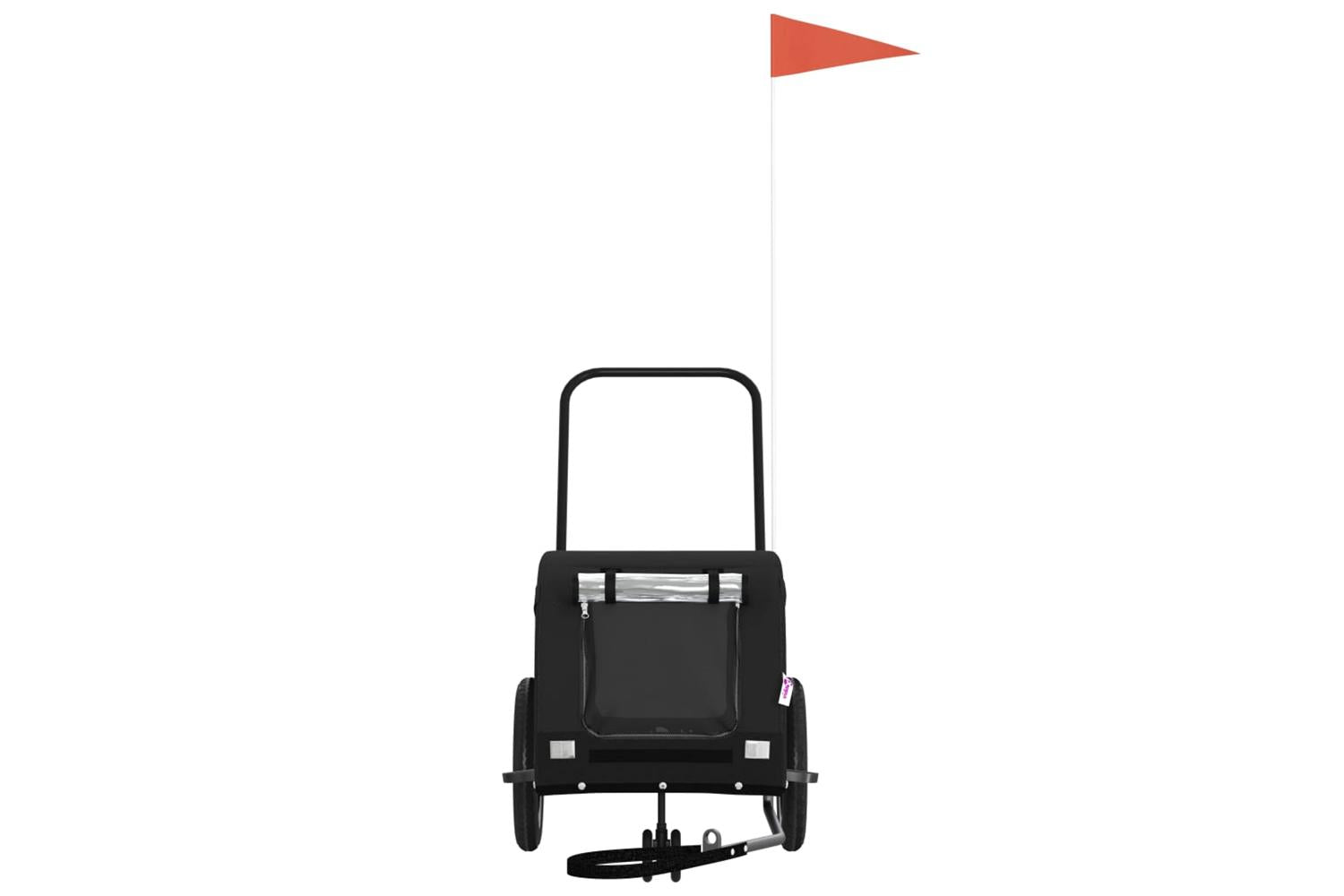 Vidaxl Pet Bike Trailer Black Oxford Fabric And Iron-3