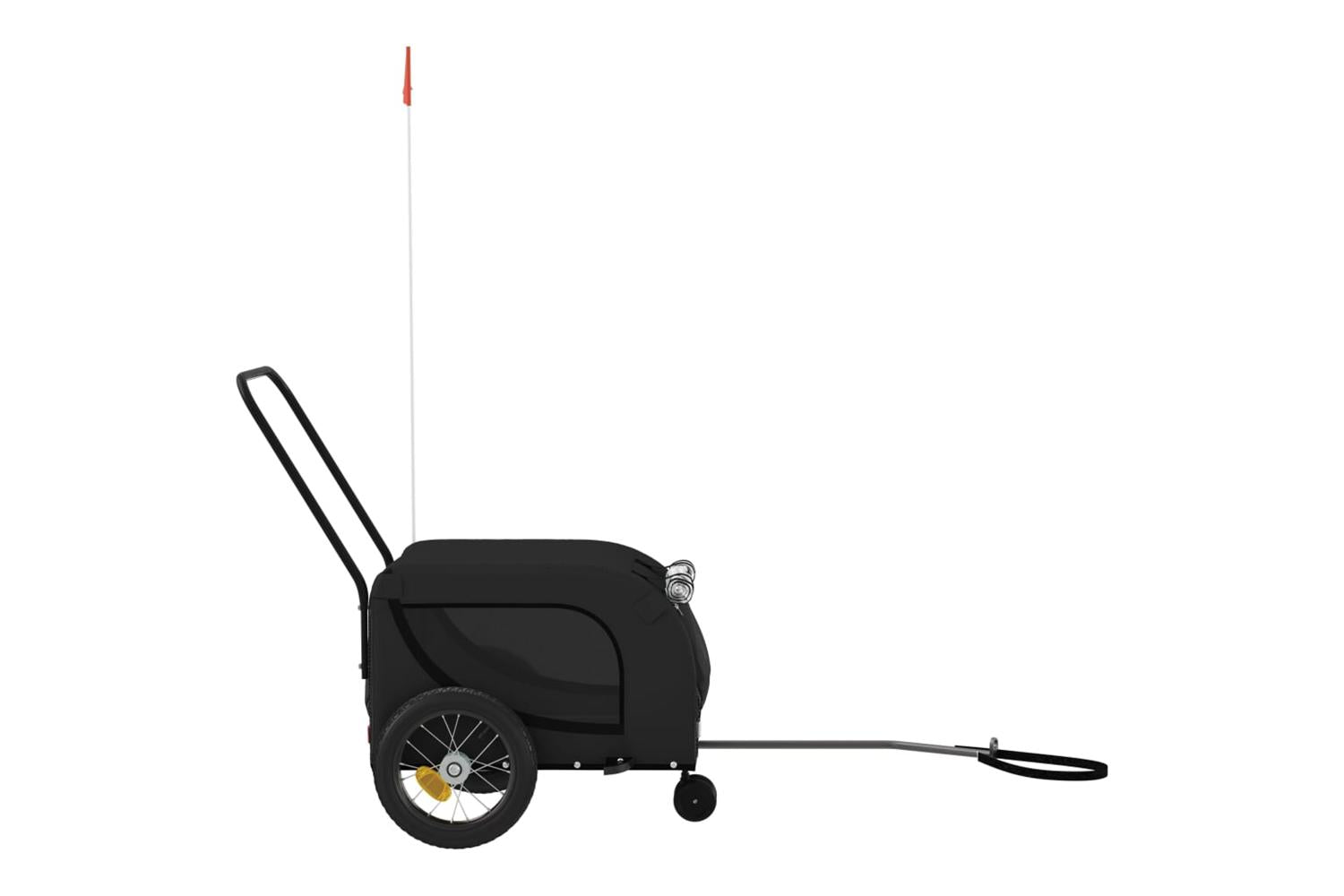 Vidaxl Pet Bike Trailer Black Oxford Fabric And Iron-5