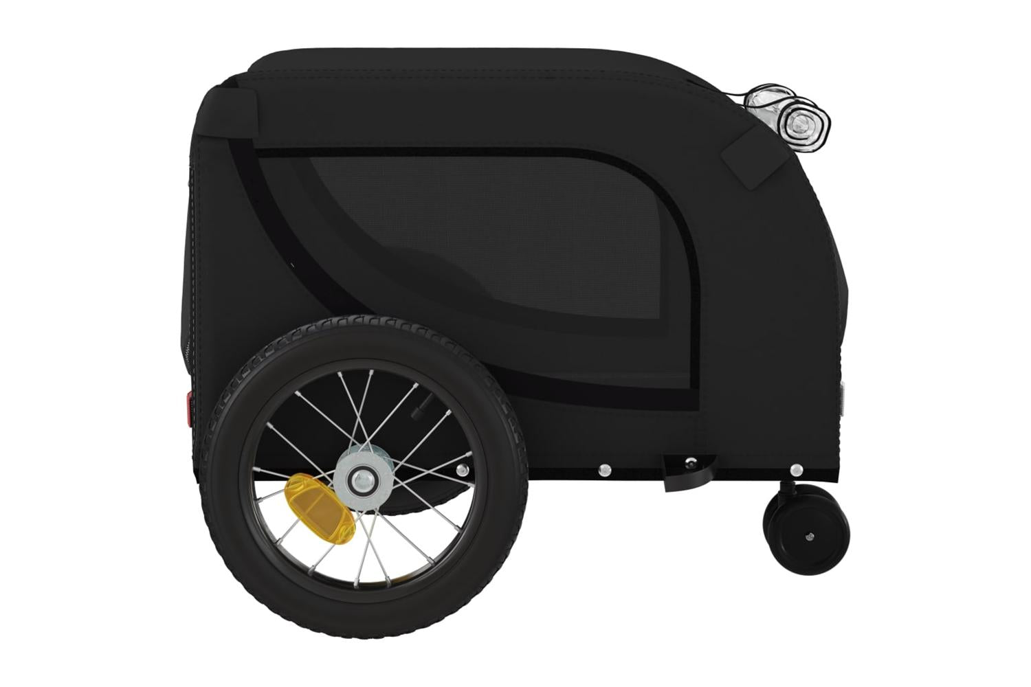 Vidaxl Pet Bike Trailer Black Oxford Fabric And Iron-6