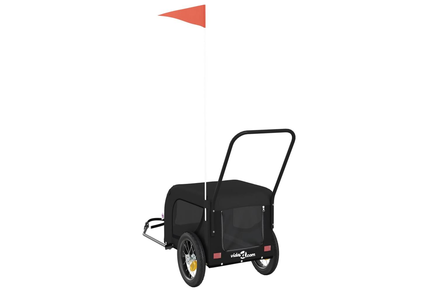 Vidaxl Pet Bike Trailer Black Oxford Fabric And Iron-7