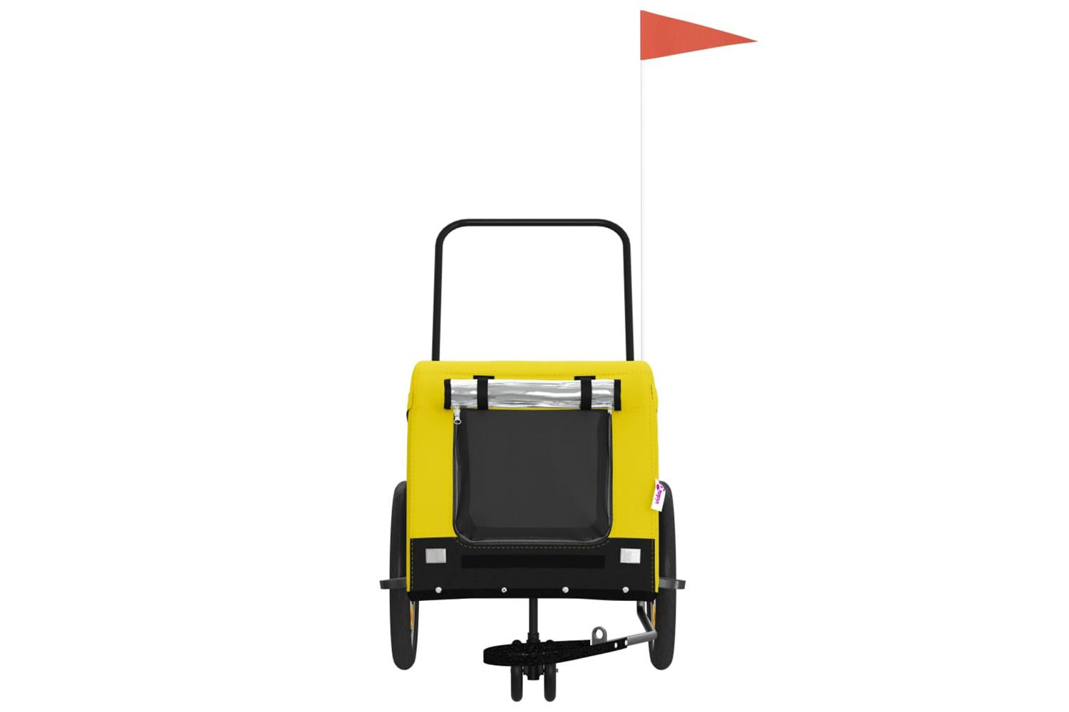 Vidaxl Pet Bike Trailer Yellow And Black Oxford Fabric And Iron-3