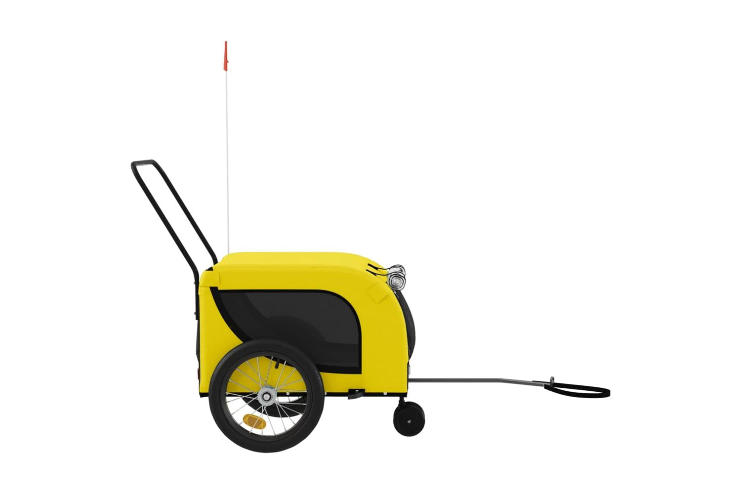 Vidaxl Pet Bike Trailer Yellow And Black Oxford Fabric And Iron-5