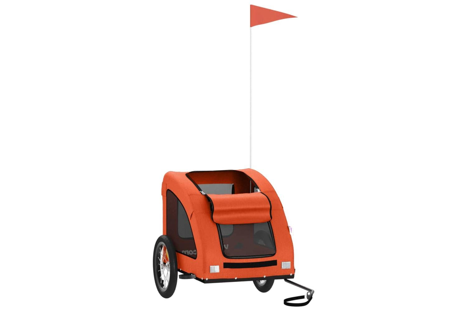 Vidaxl Pet Bike Trailer Orange Oxford Fabric And Iron-3