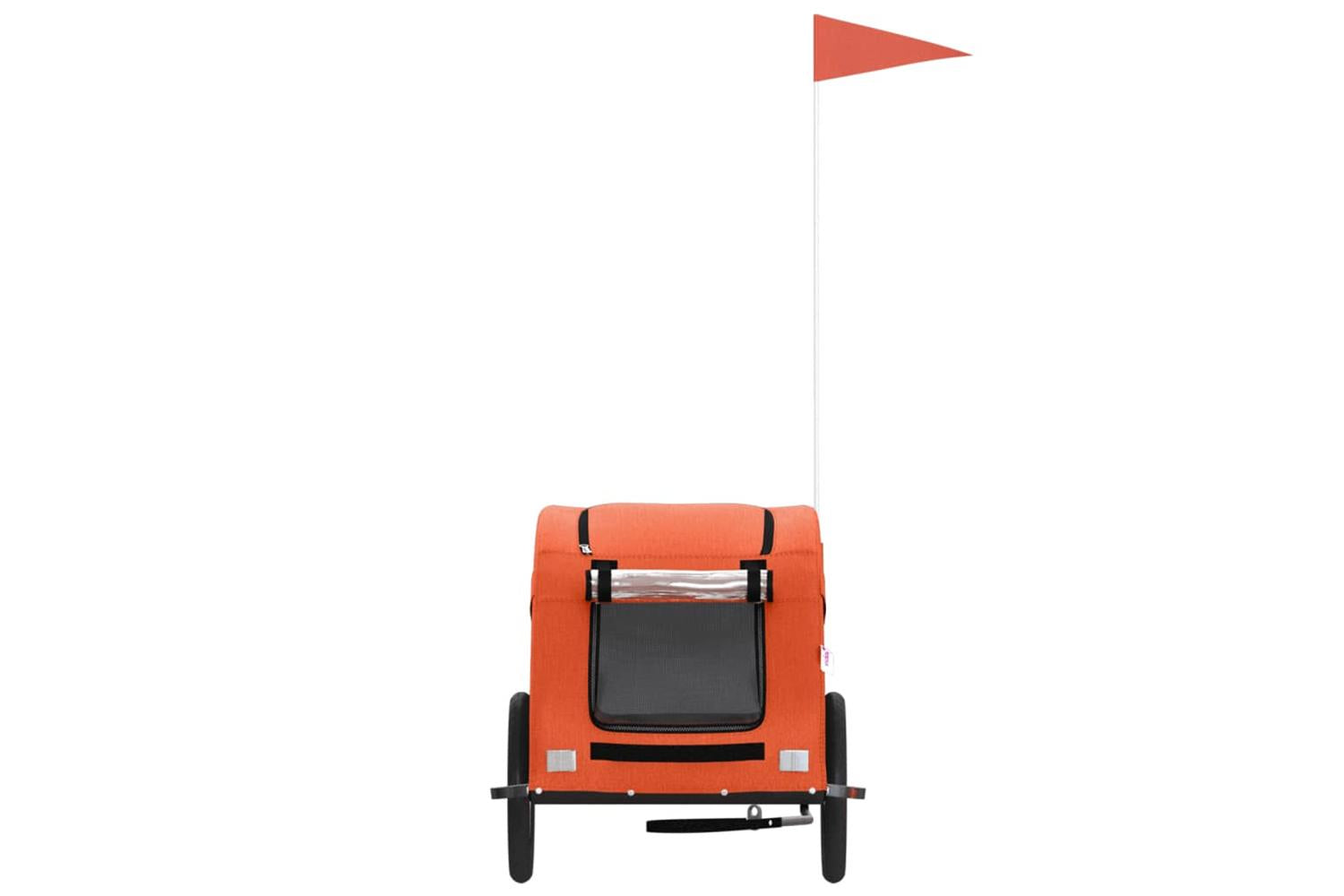 Vidaxl Pet Bike Trailer Orange Oxford Fabric And Iron-4