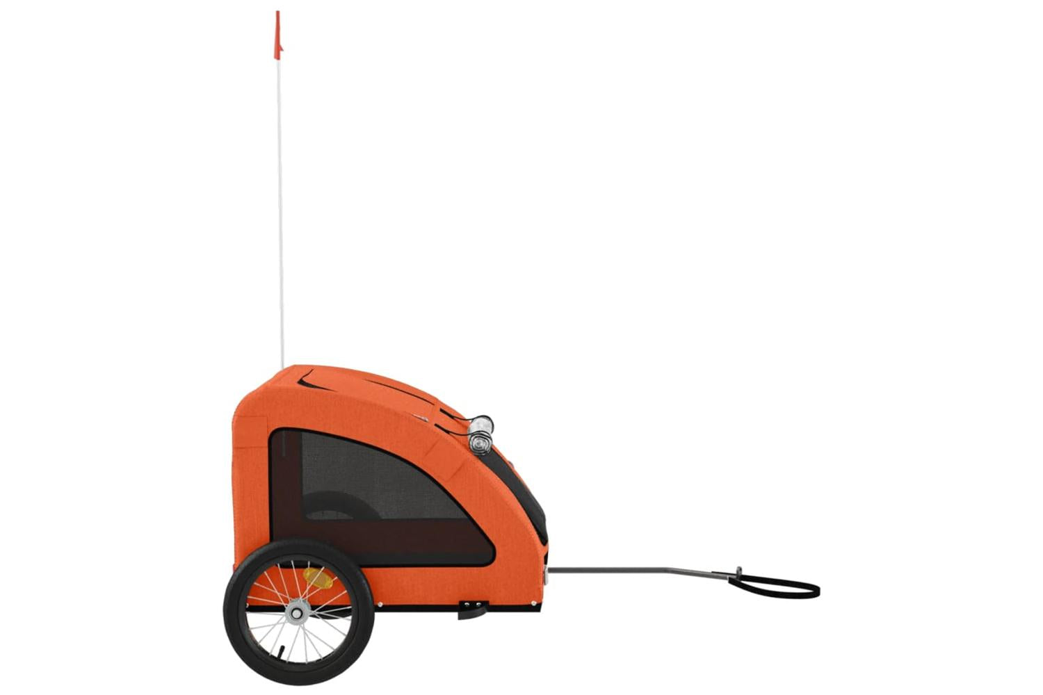 Vidaxl Pet Bike Trailer Orange Oxford Fabric And Iron-6