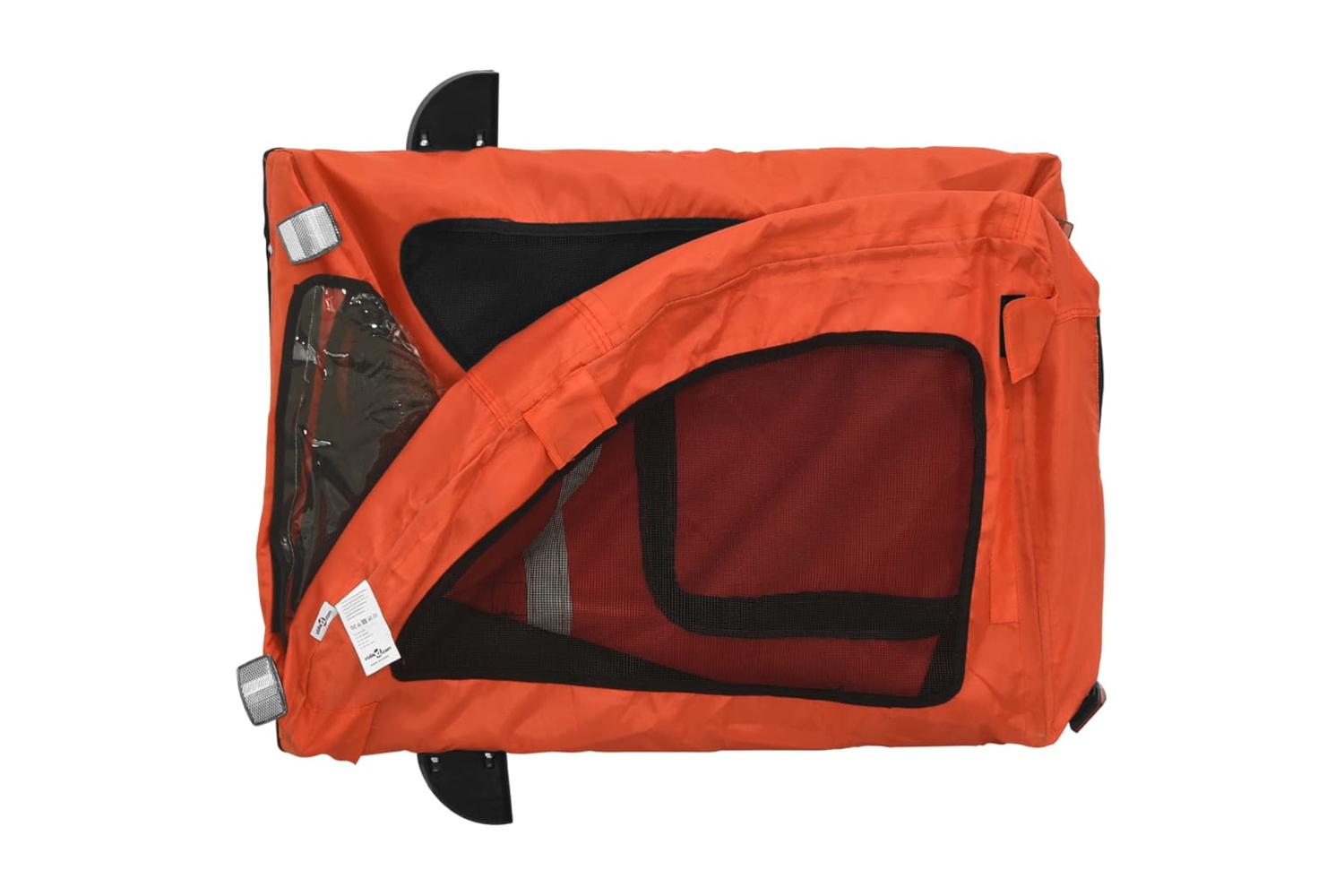 Vidaxl Pet Bike Trailer Orange Oxford Fabric And Iron-9