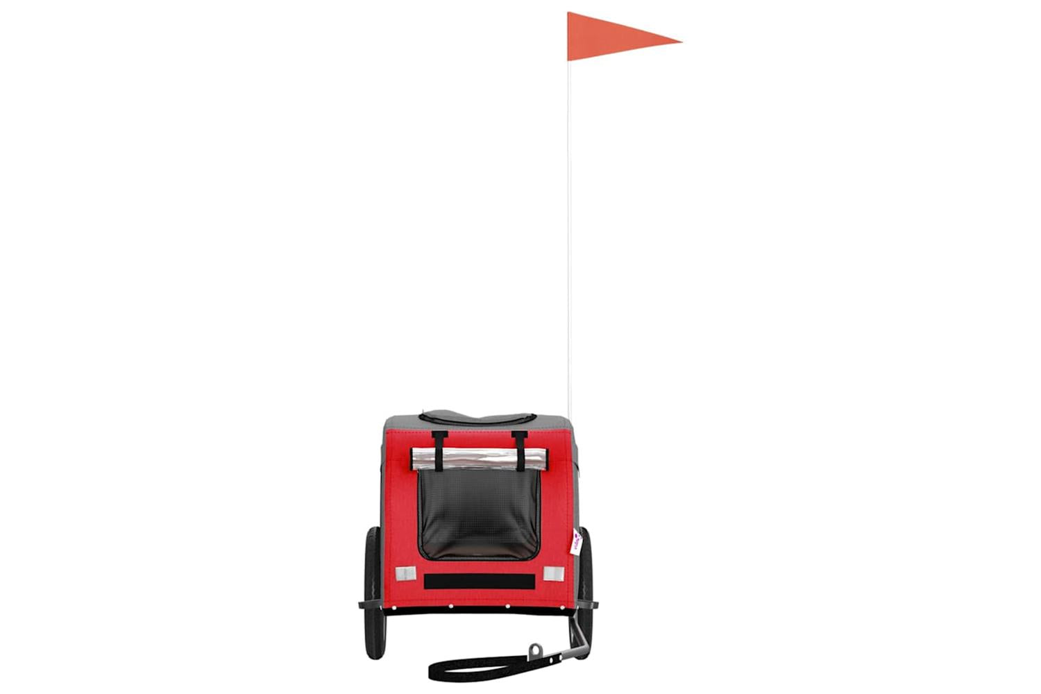 Vidaxl Pet Bike Trailer Red And Grey Oxford Fabric And Iron-4
