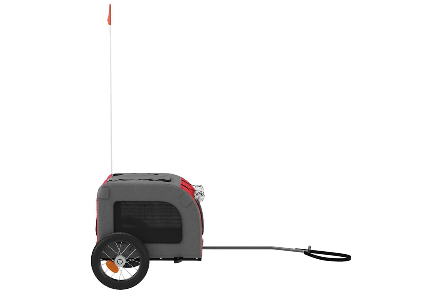 Vidaxl Pet Bike Trailer Red And Grey Oxford Fabric And Iron-6
