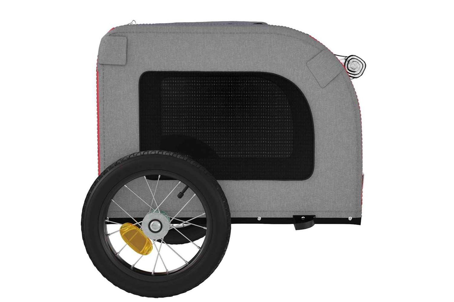 Vidaxl Pet Bike Trailer Red And Grey Oxford Fabric And Iron-7