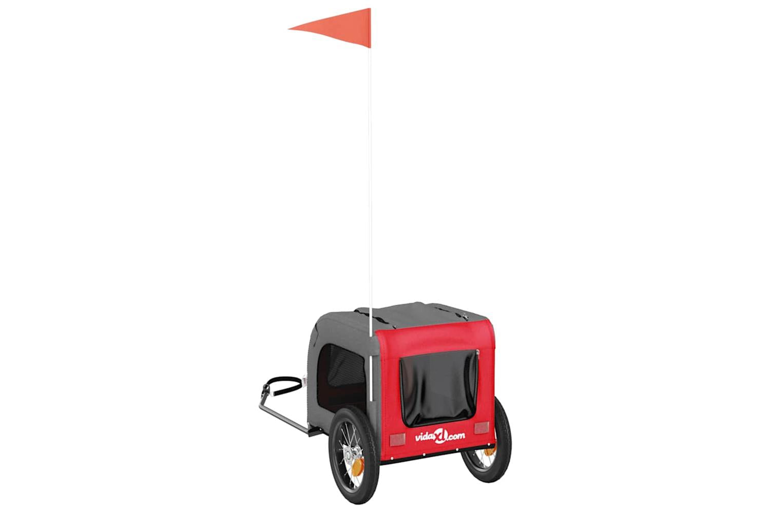 Vidaxl Pet Bike Trailer Red And Grey Oxford Fabric And Iron-8