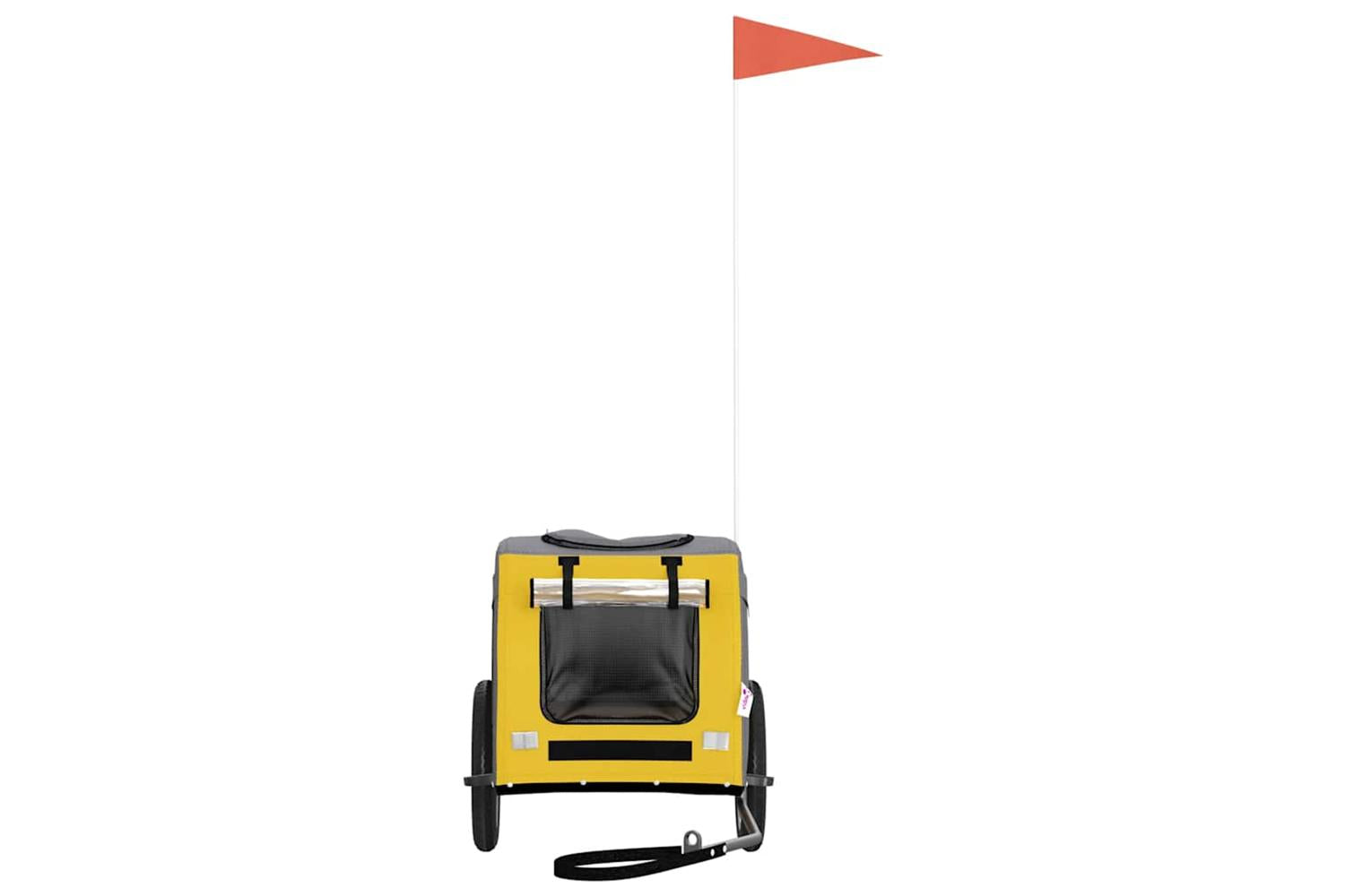 Vidaxl Pet Bike Trailer Yellow And Grey Oxford Fabric And Iron-4