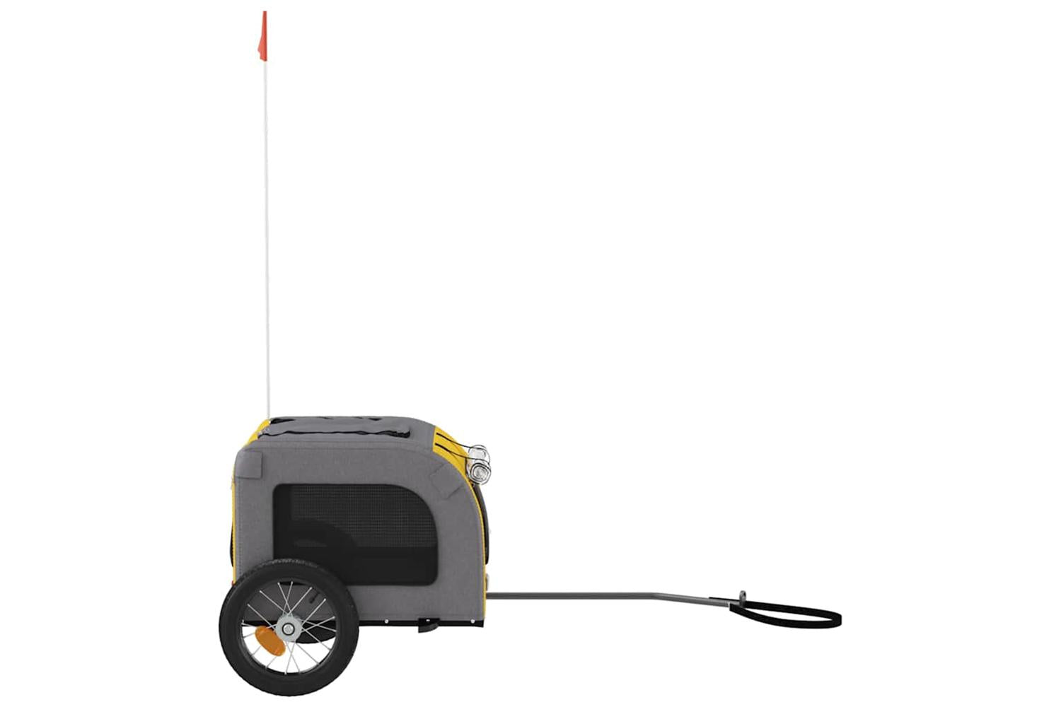 Vidaxl Pet Bike Trailer Yellow And Grey Oxford Fabric And Iron-6