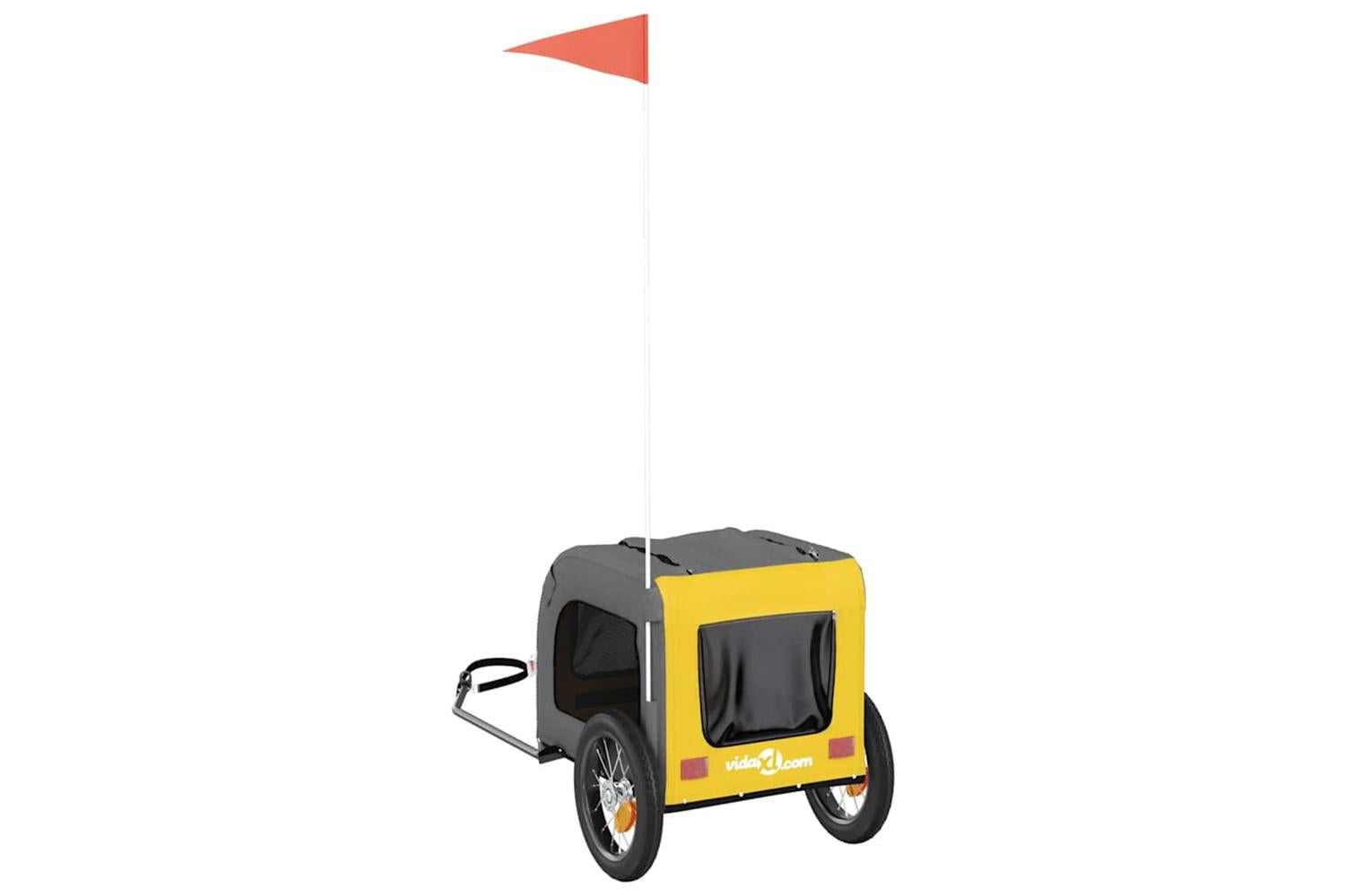 Vidaxl Pet Bike Trailer Yellow And Grey Oxford Fabric And Iron-8