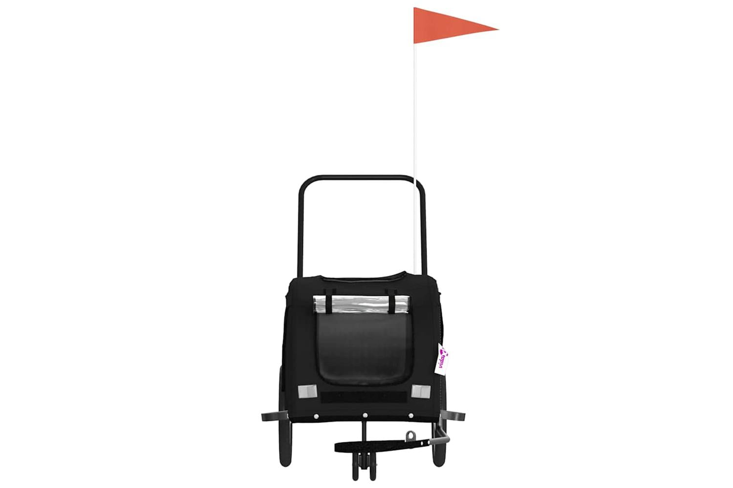 Vidaxl Pet Bike Trailer Black Oxford Fabric And Iron-4