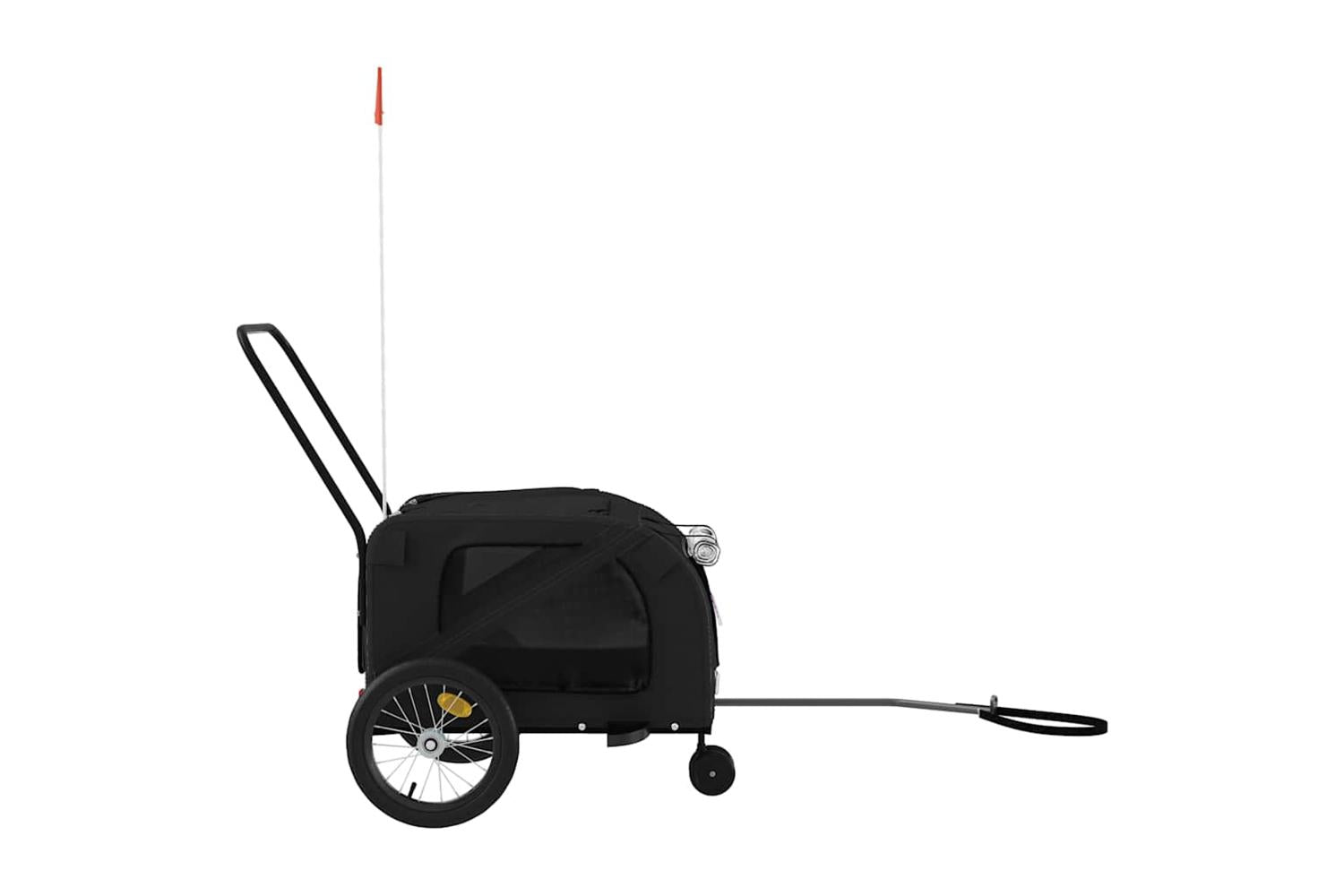 Vidaxl Pet Bike Trailer Black Oxford Fabric And Iron-6