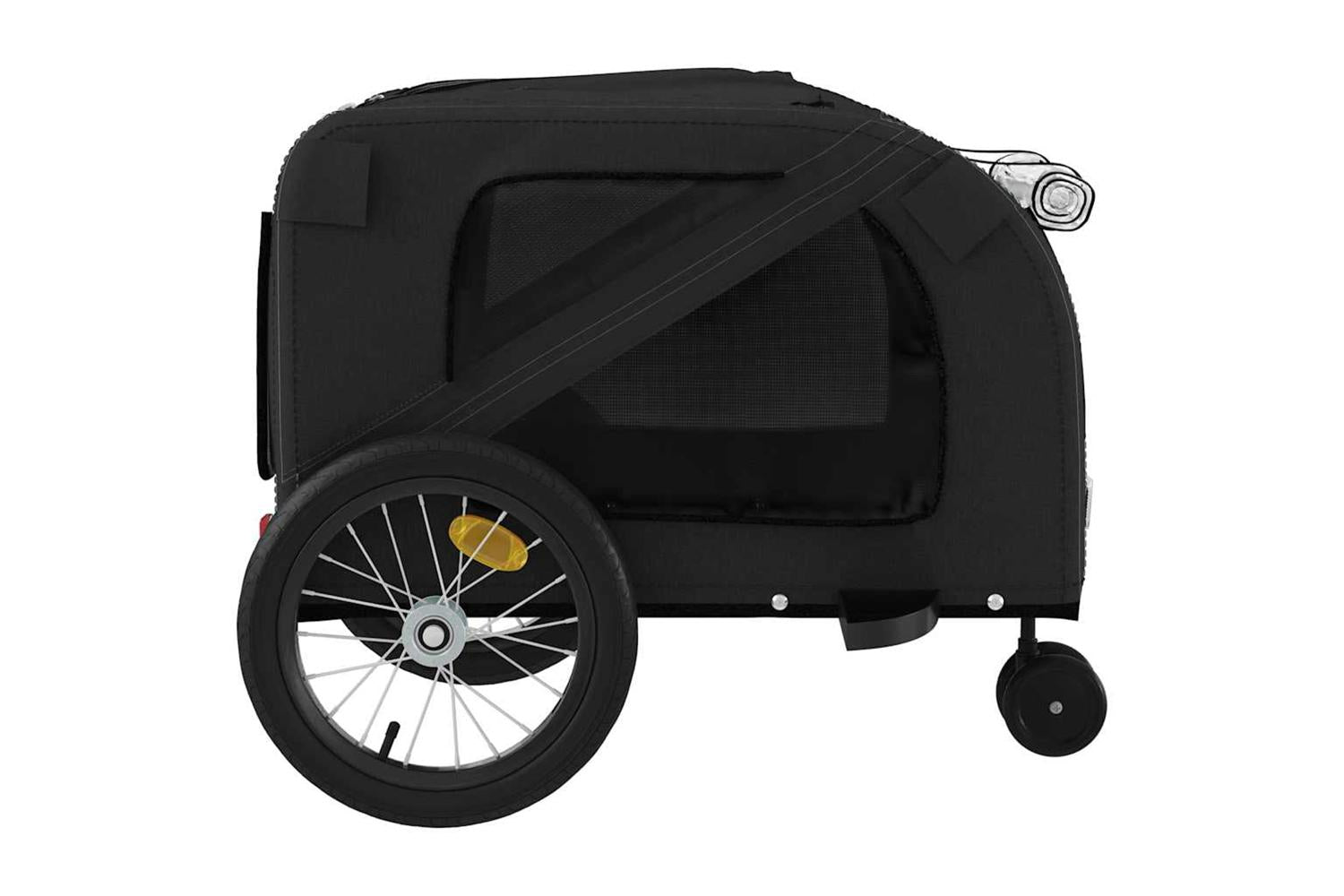 Vidaxl Pet Bike Trailer Black Oxford Fabric And Iron-7