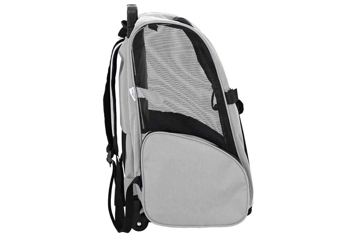 Vidaxl Pet Trolley 3-in-1 Design Grey 48x32x57-106 Cm Oxford Fabric-4