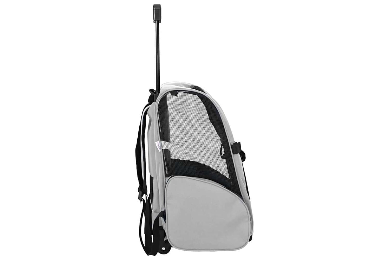 Vidaxl Pet Trolley 3-in-1 Design Grey 48x32x57-106 Cm Oxford Fabric-5