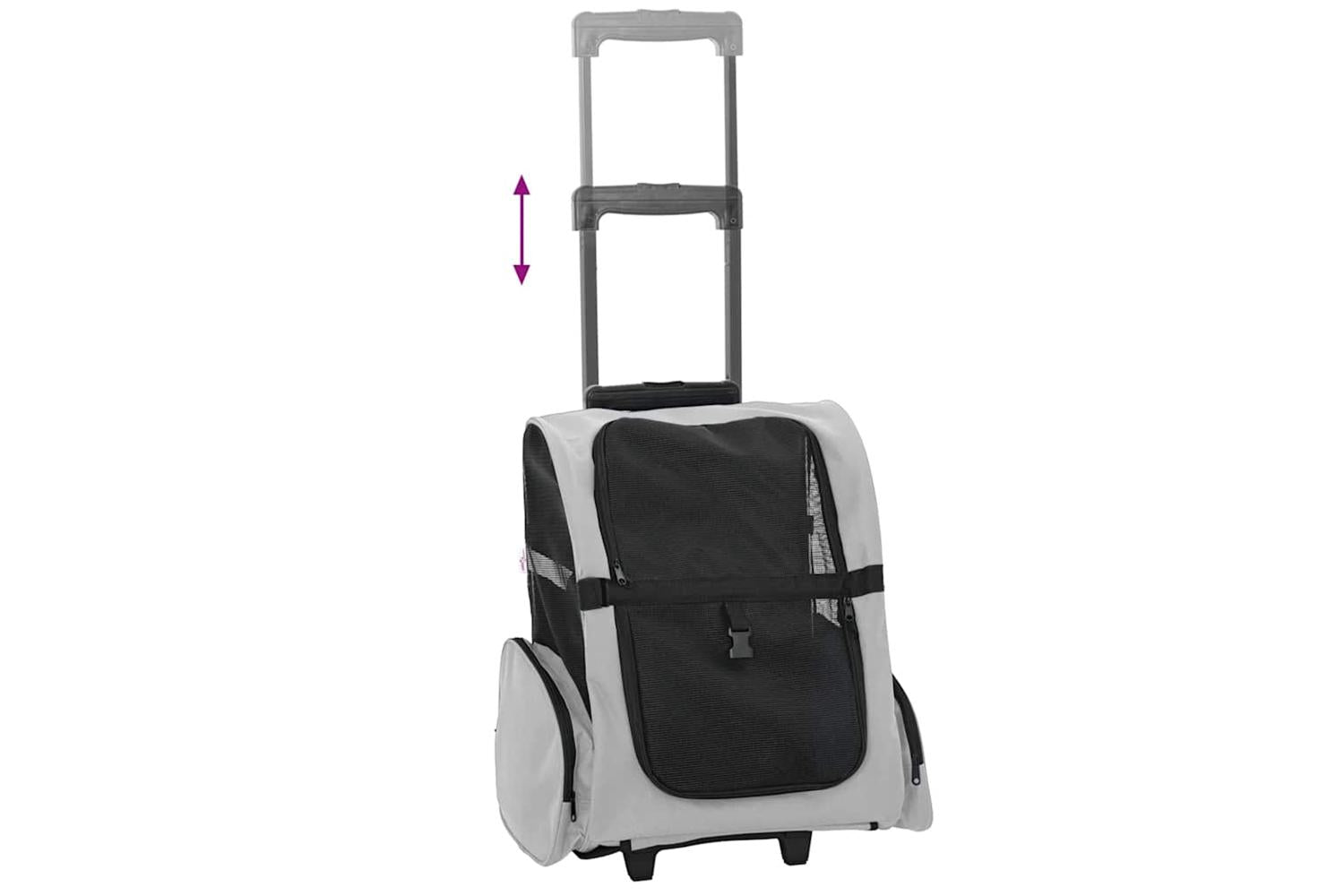 Vidaxl Pet Trolley 3-in-1 Design Grey 48x32x57-106 Cm Oxford Fabric-7