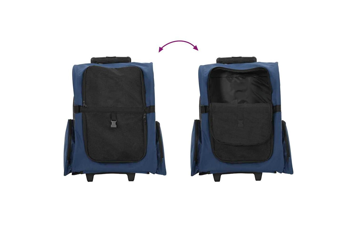 Vidaxl Pet Trolley 3-in-1 Design Blue 48x32x57-106 Cm Oxford Fabric-8