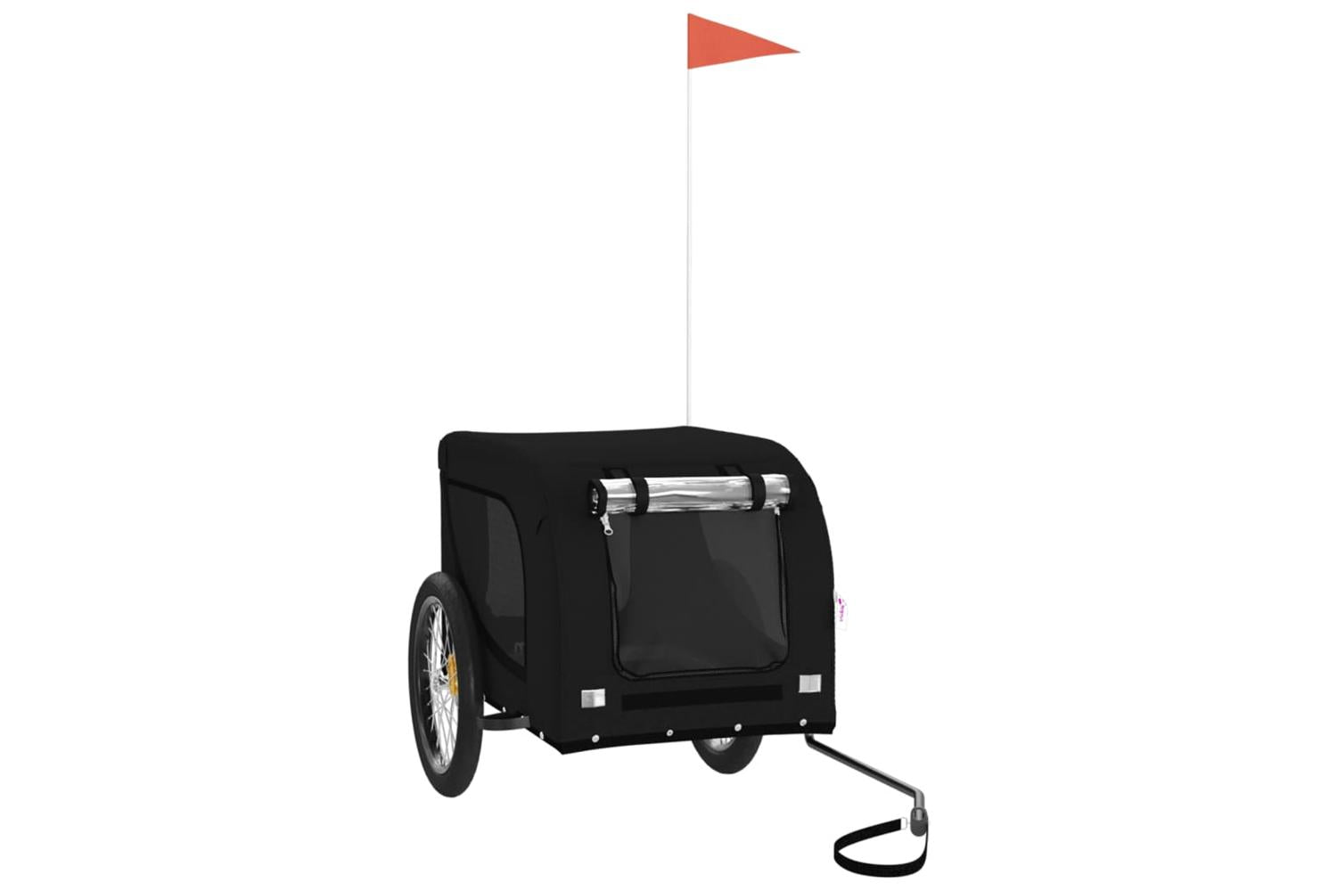 Vidaxl Pet Bike Trailer Black Oxford Fabric And Iron-2