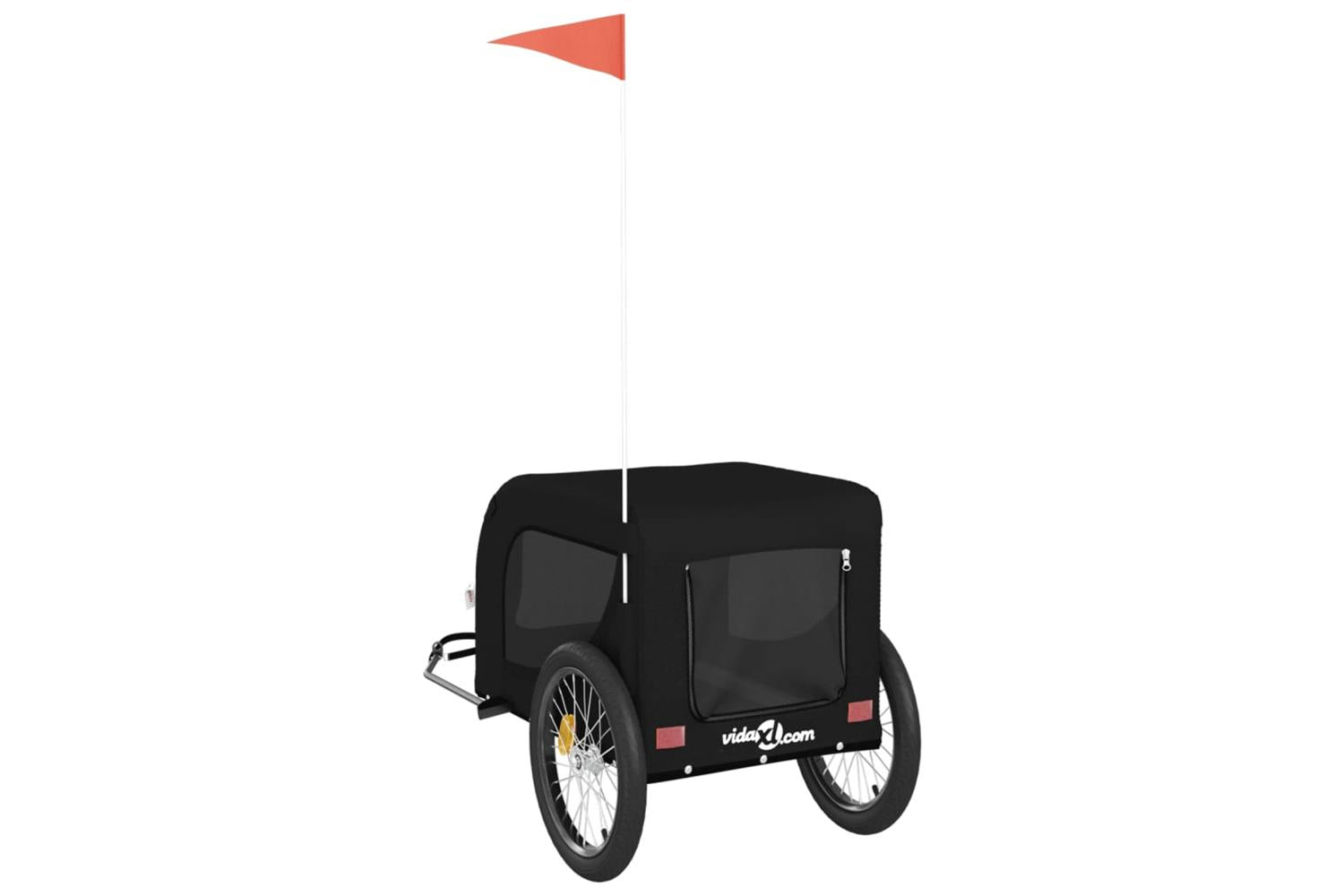 Vidaxl Pet Bike Trailer Black Oxford Fabric And Iron-7