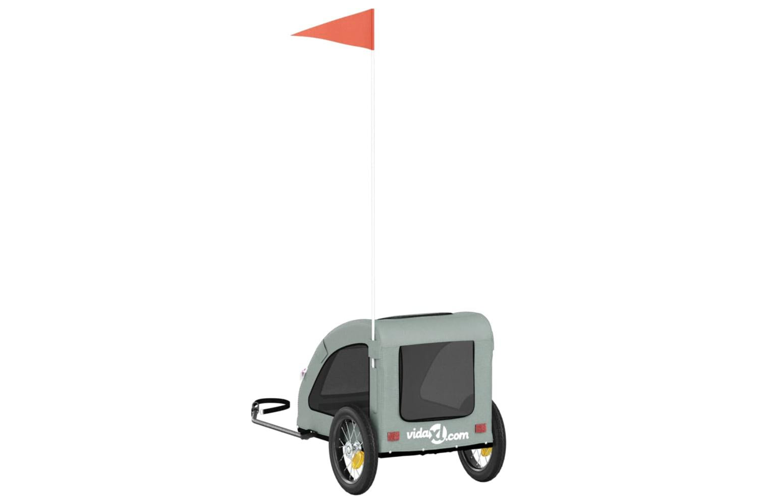 Vidaxl Pet Bike Trailer Grey Oxford Fabric And Iron-8