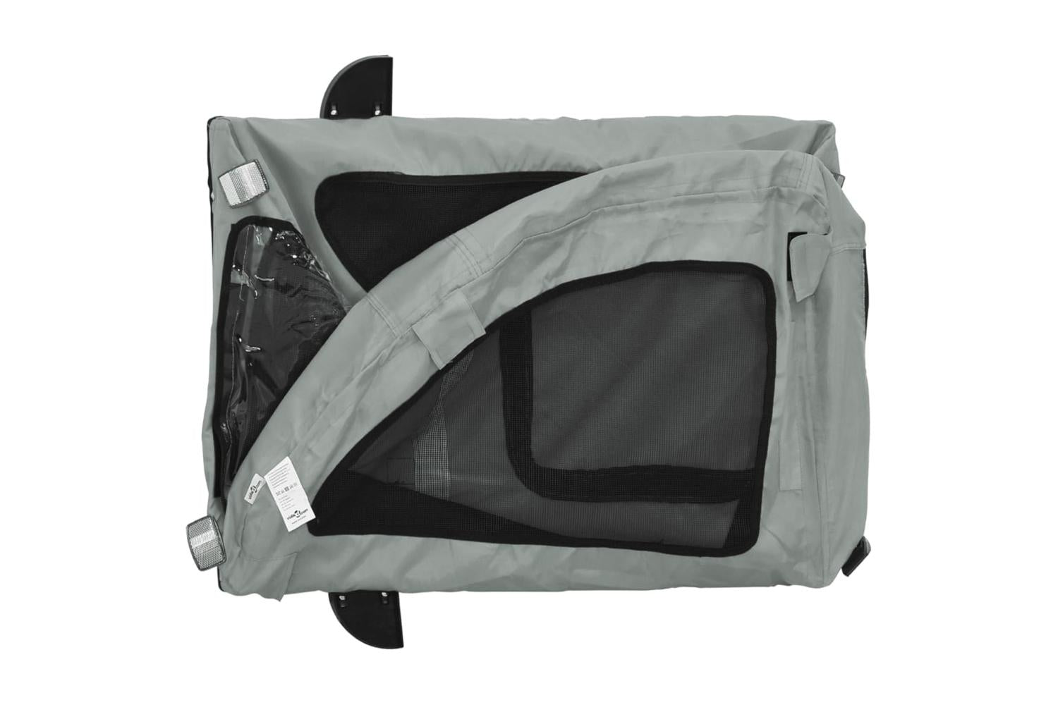Vidaxl Pet Bike Trailer Grey Oxford Fabric And Iron-9