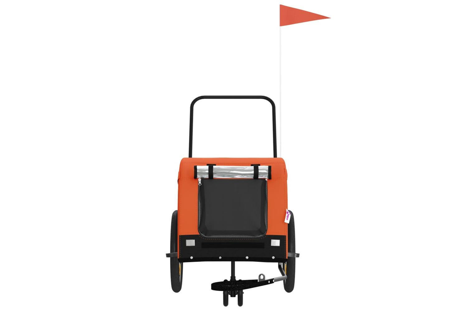 Vidaxl Pet Bike Trailer Orange And Black Oxford Fabric And Iron-3