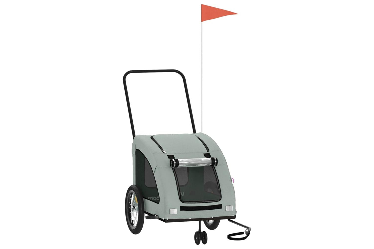 Vidaxl Pet Bike Trailer Grey Oxford Fabric And Iron-2