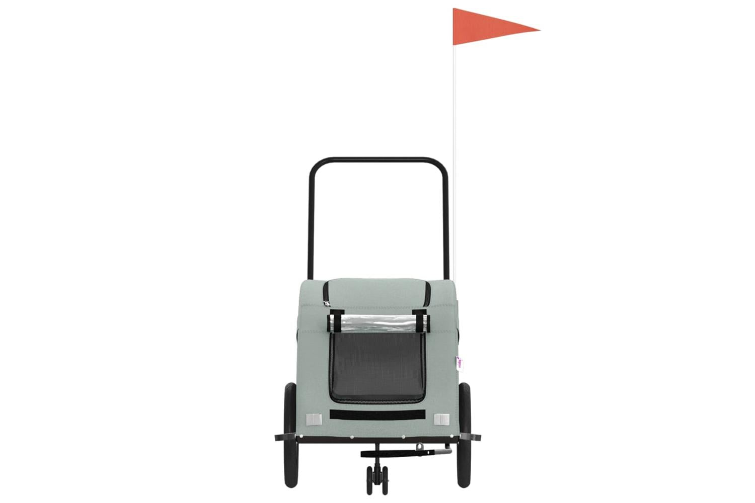 Vidaxl Pet Bike Trailer Grey Oxford Fabric And Iron-4