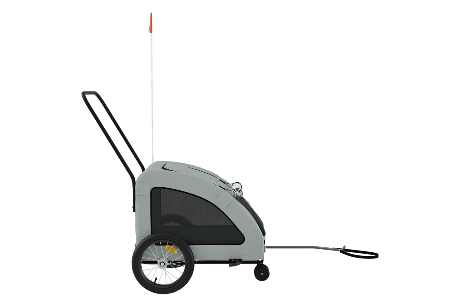 Vidaxl Pet Bike Trailer Grey Oxford Fabric And Iron-6