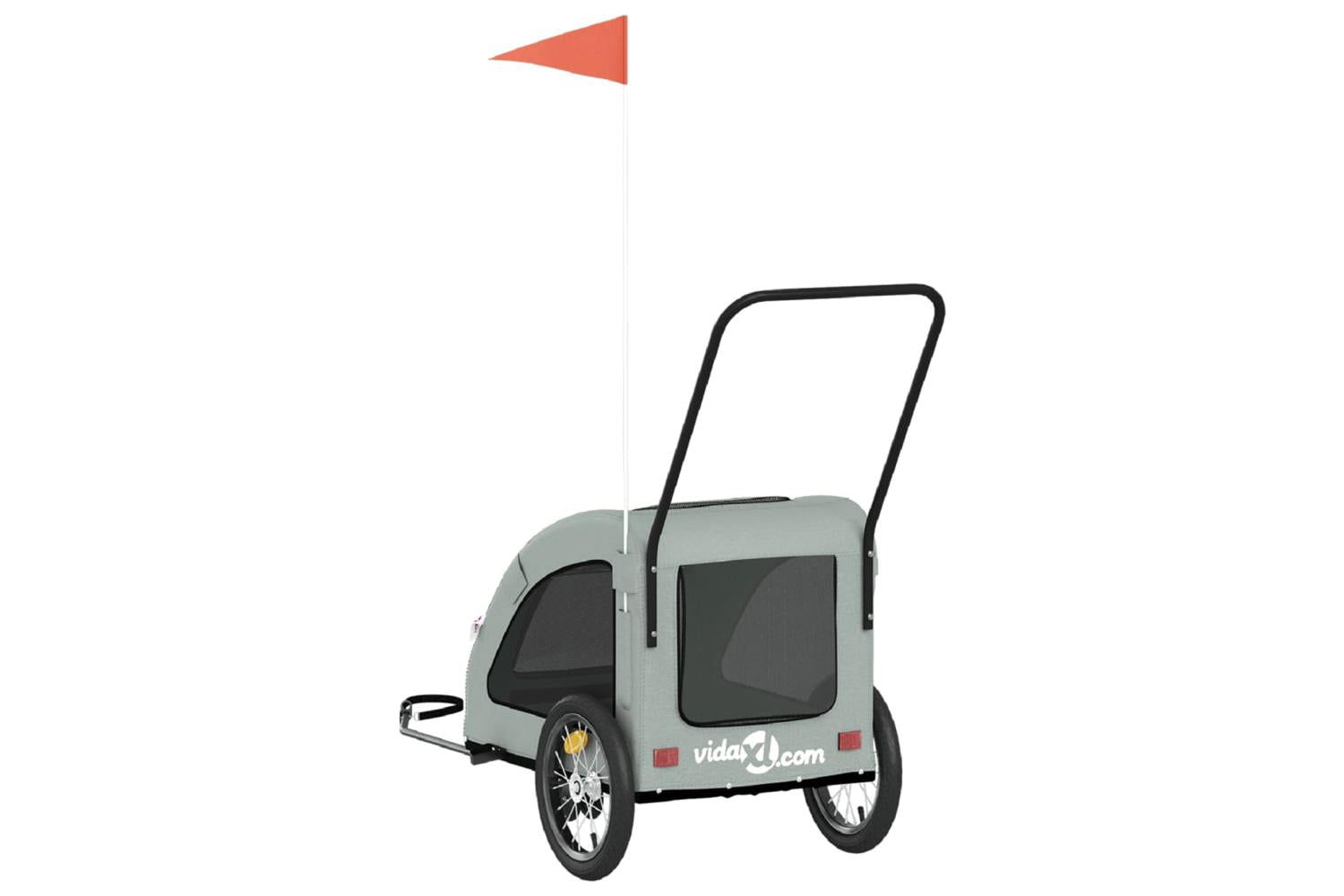 Vidaxl Pet Bike Trailer Grey Oxford Fabric And Iron-8