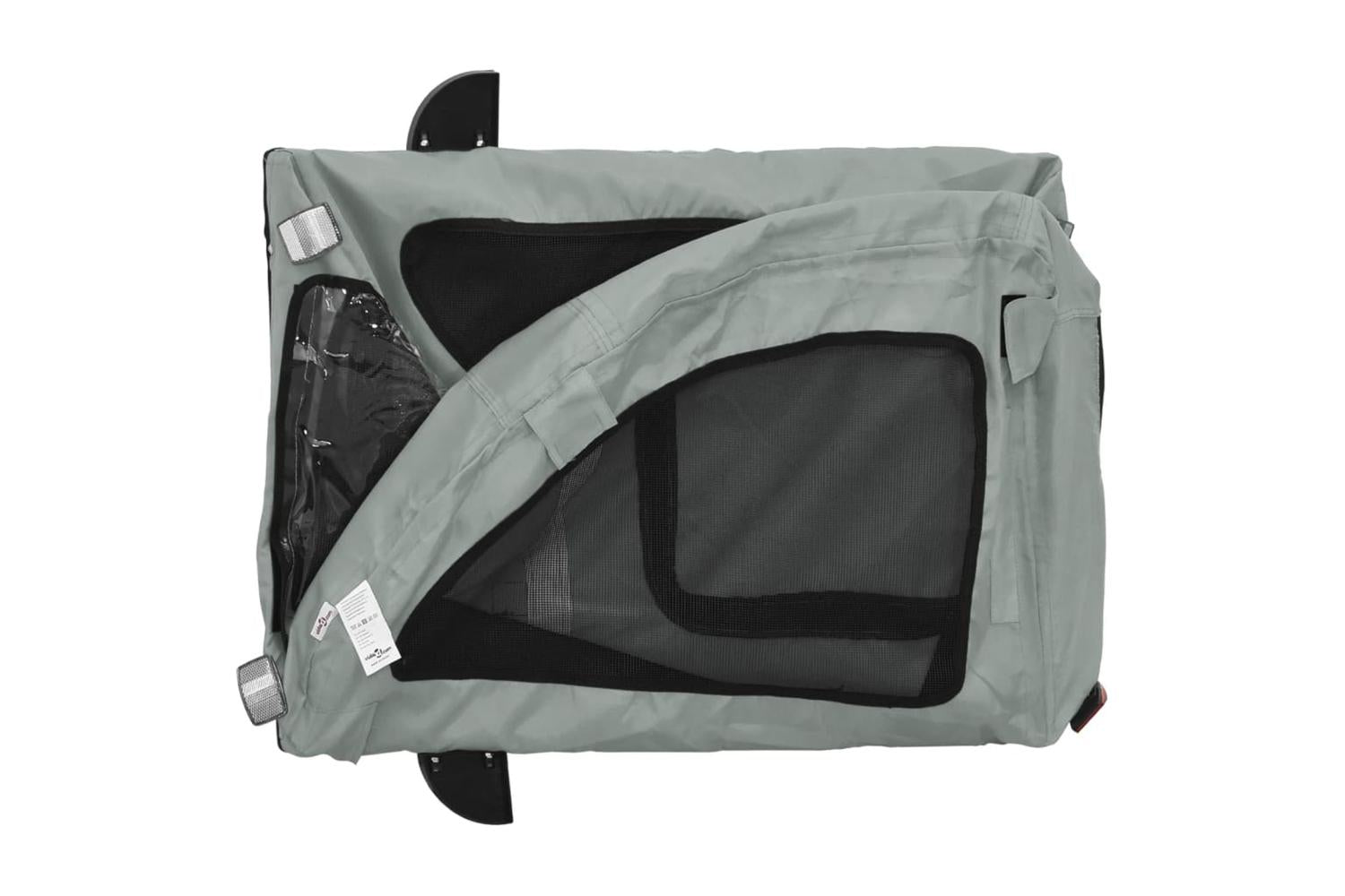Vidaxl Pet Bike Trailer Grey Oxford Fabric And Iron-9