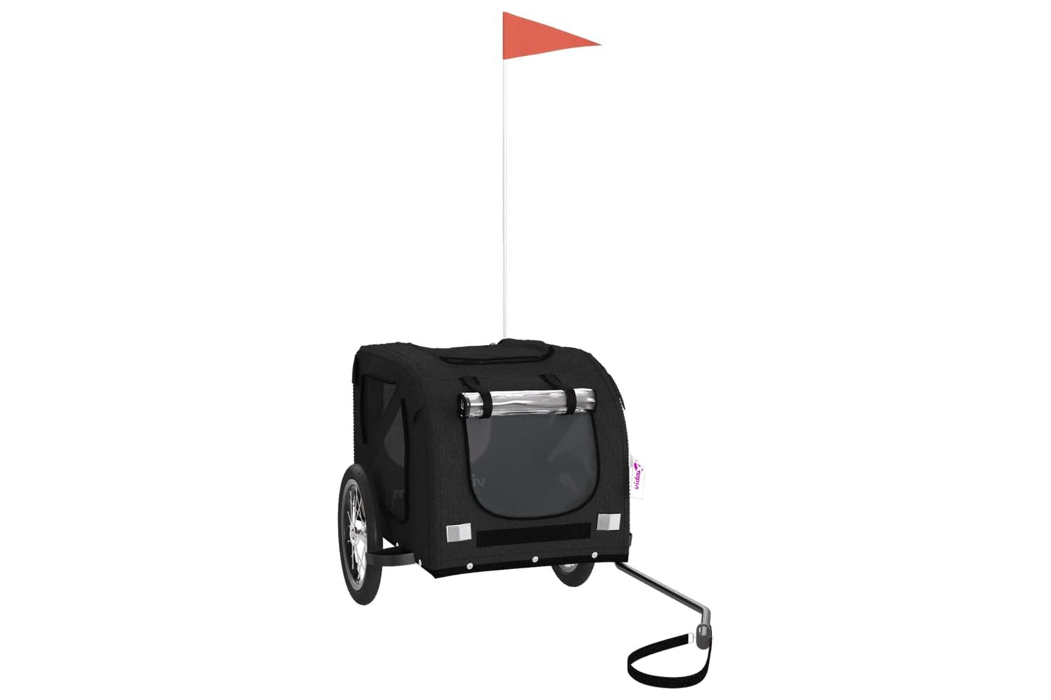 Vidaxl Pet Bike Trailer Black Oxford Fabric And Iron-2