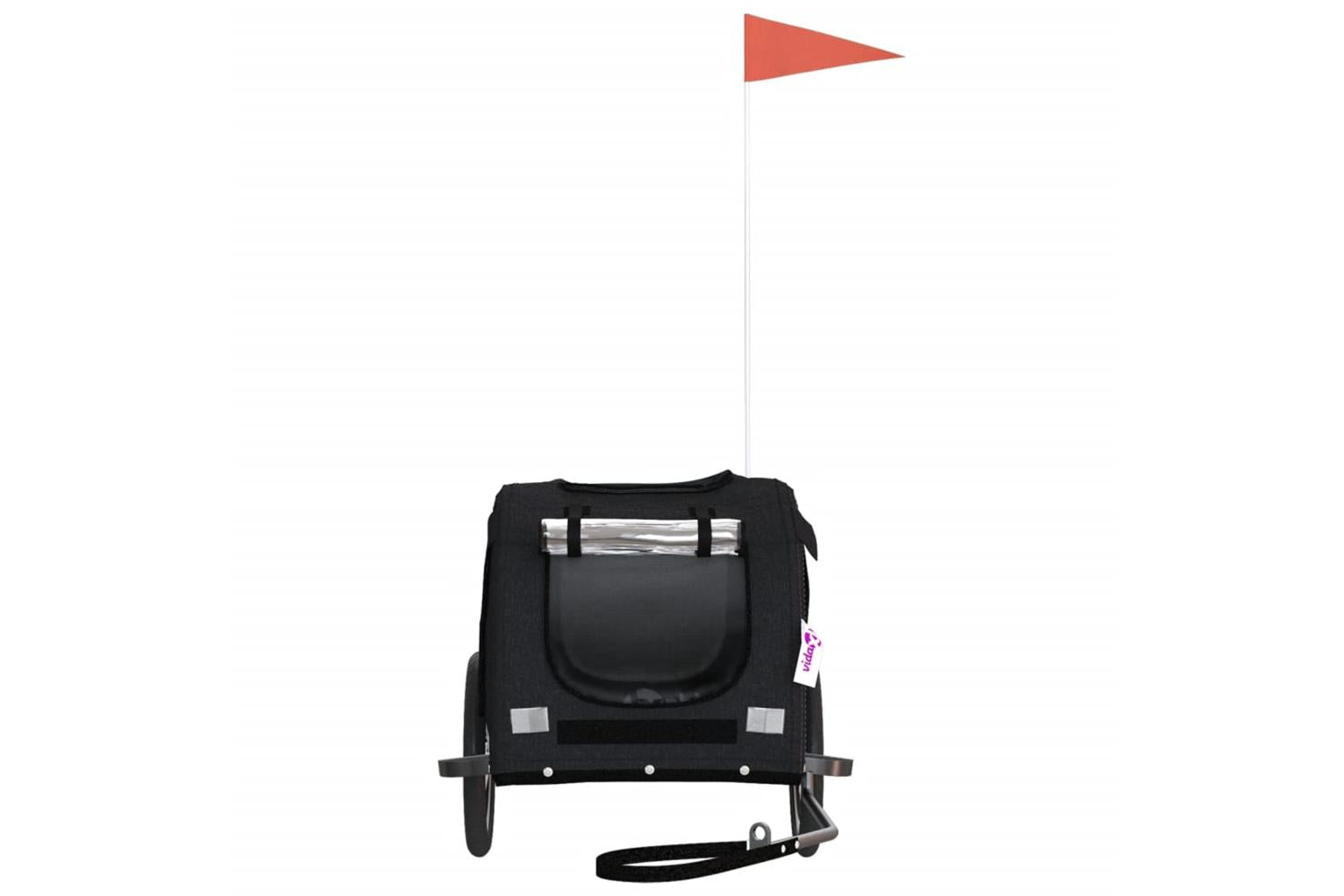 Vidaxl Pet Bike Trailer Black Oxford Fabric And Iron-4