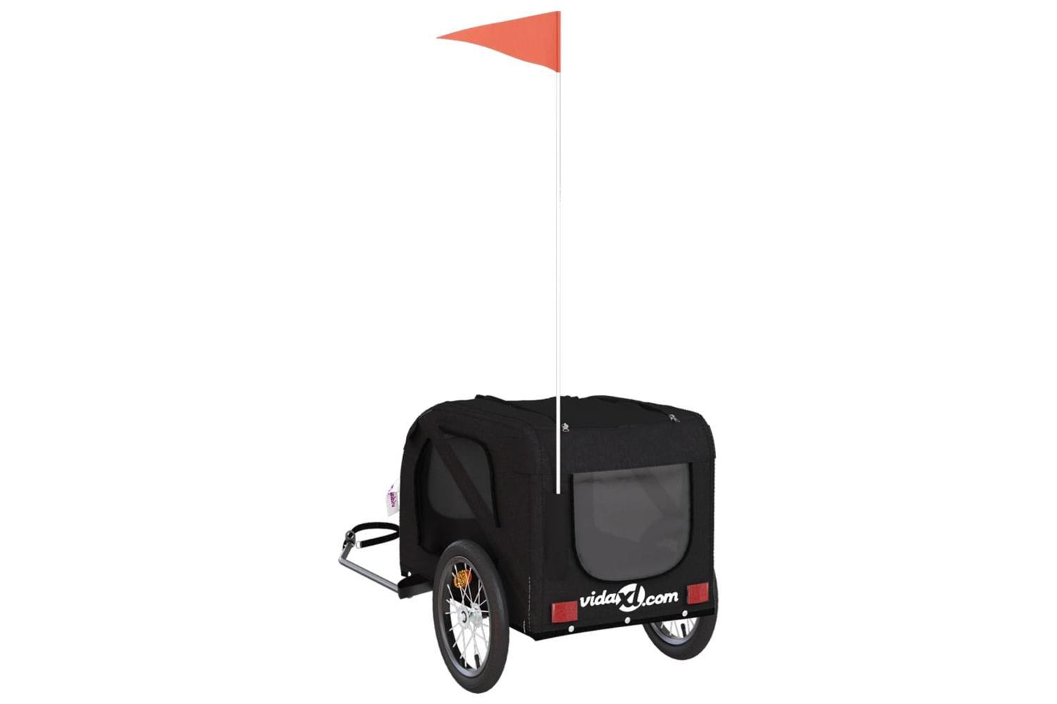 Vidaxl Pet Bike Trailer Black Oxford Fabric And Iron-8
